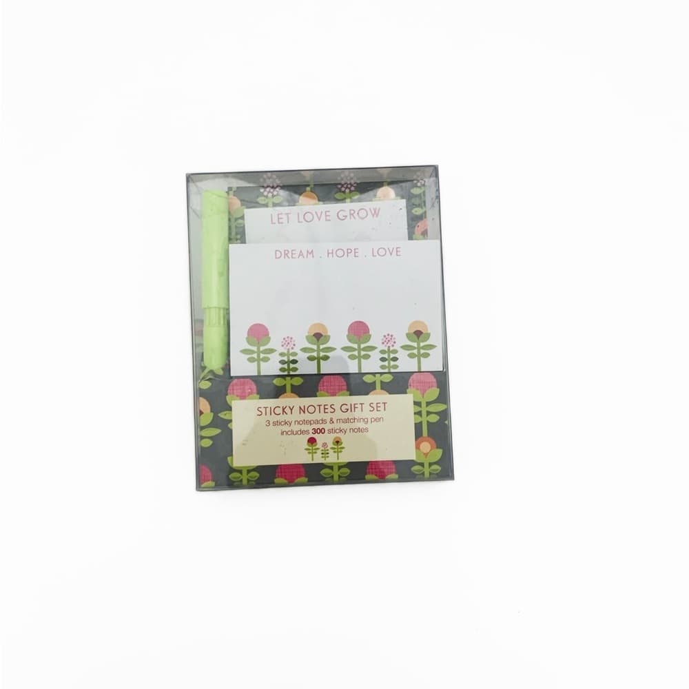 Colorful Flower Sticky Notes Gift Set w Matching Pen - 300 Sticky Notes Included - Thumbnail 4