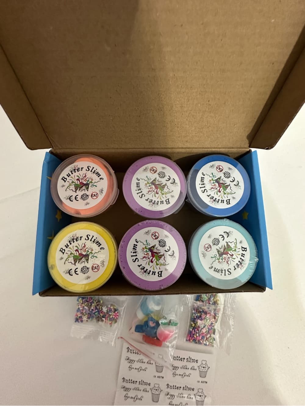 NIB Butter Slime DIY Unicorn Slime Kit 6 Pack With Charms & Sprinkles Great Gift - Thumbnail 4
