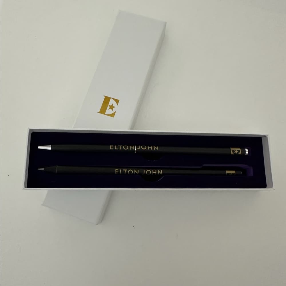 NEW Elton John Luxury Pen And Pencil Gift Set Black Gold Stationery Holiday Gift - Thumbnail 2