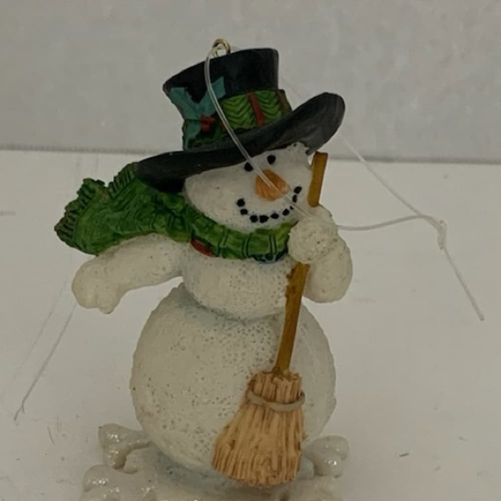 NWT Department 56 Snowman Ornament Top Hat Broom Vintage Classic Holiday Gift - Thumbnail 4