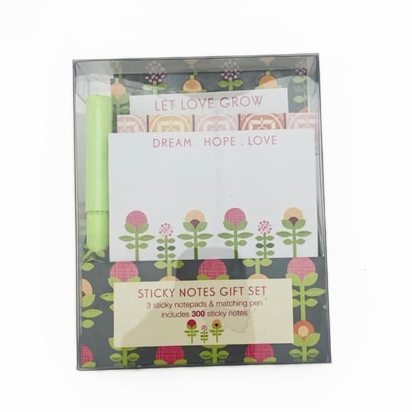 Colorful Flower Sticky Notes Gift Set w Matching Pen - 300 Sticky Notes Included - Thumbnail 7