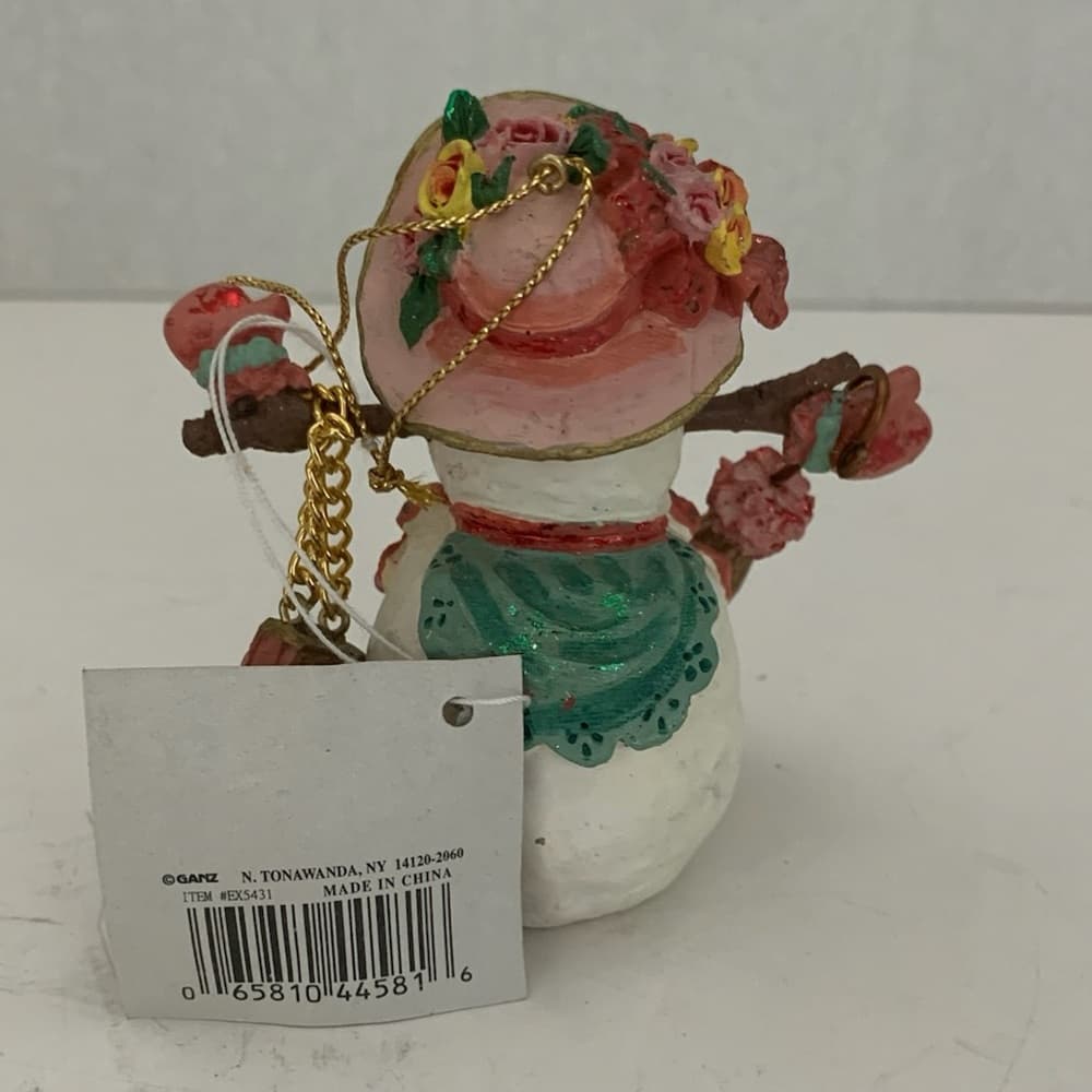 NWT Stylish Snowman Ornament Vintage Cottagecore Charming Holiday Decor Gift - Thumbnail 3