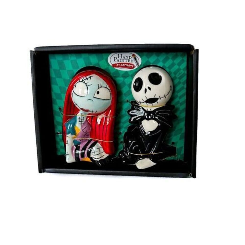 NIB Disney Nightmare Before Christmas Salt Pepper Shakers Ceramic Jack Sally - Thumbnail 8