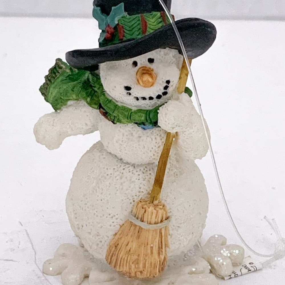 NWT Department 56 Snowman Ornament Top Hat Broom Vintage Classic Holiday Gift - Thumbnail 2