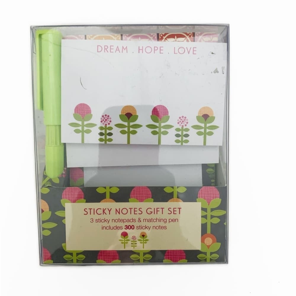 Colorful Flower Sticky Notes Gift Set w Matching Pen - 300 Sticky Notes Included - Thumbnail 3