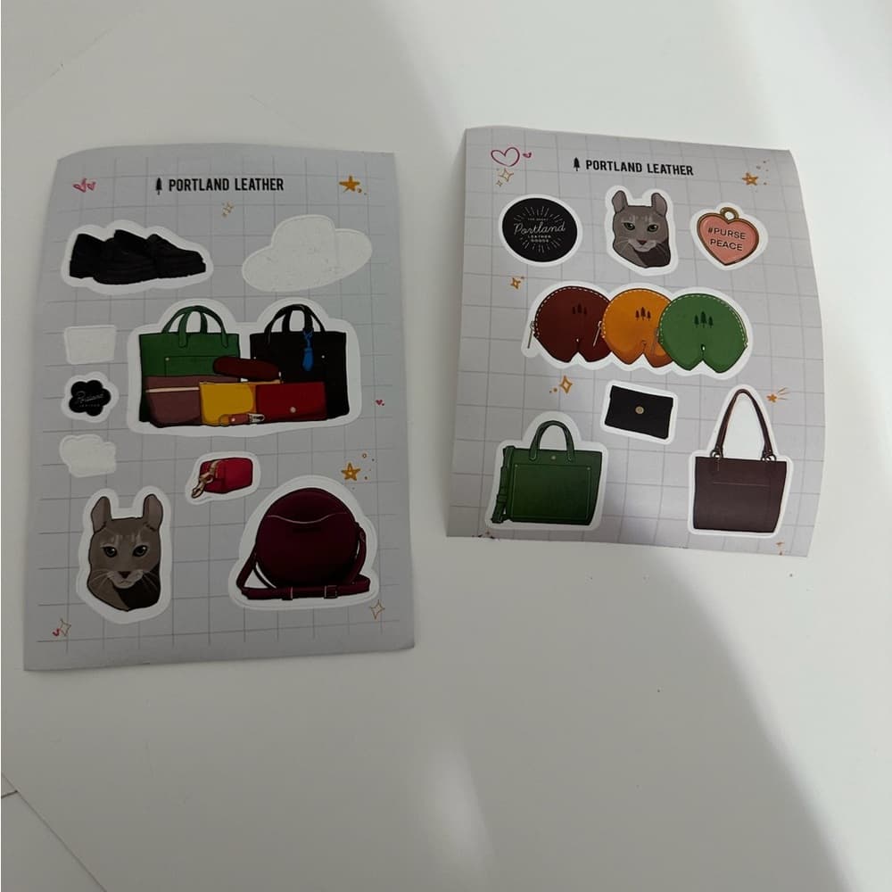 Portland Leather Goods Sticker Sheet Bundle (2 Sheets) Used Missing Some