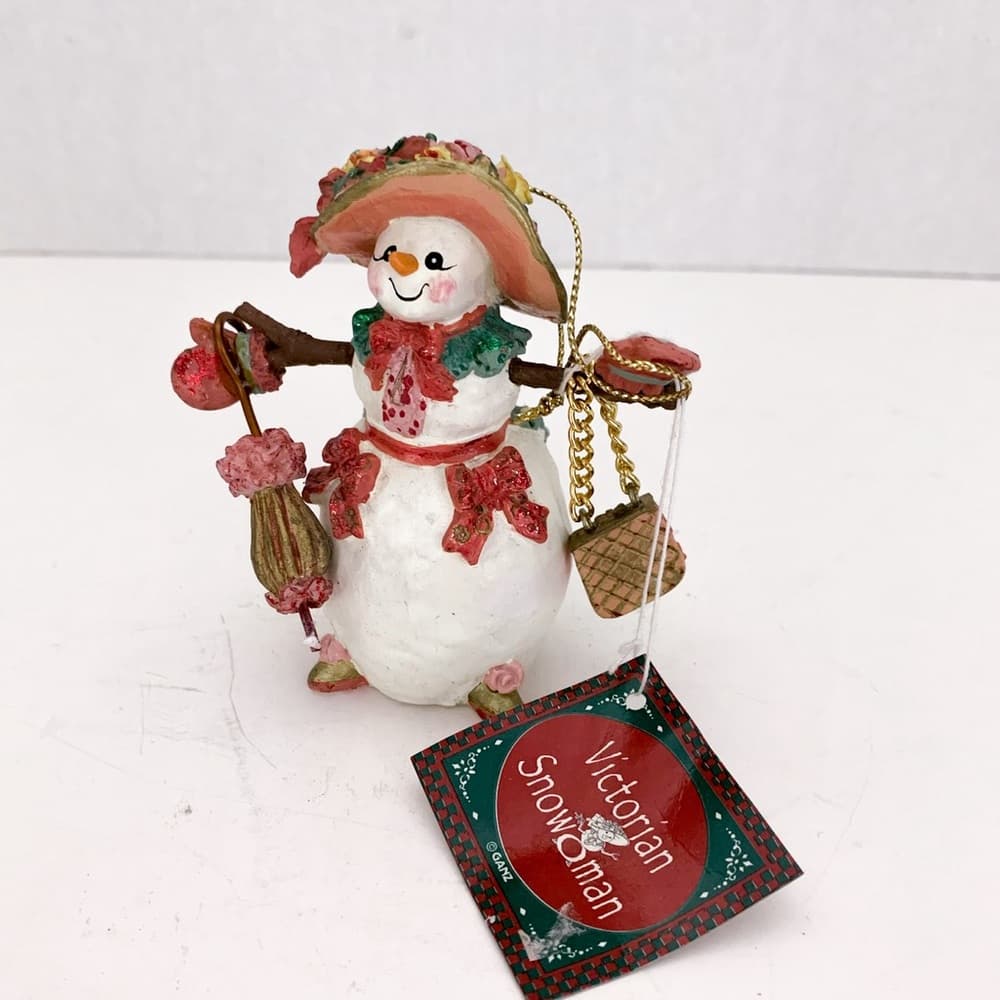 NWT Stylish Snowman Ornament Vintage Cottagecore Charming Holiday Decor Gift - Thumbnail 2