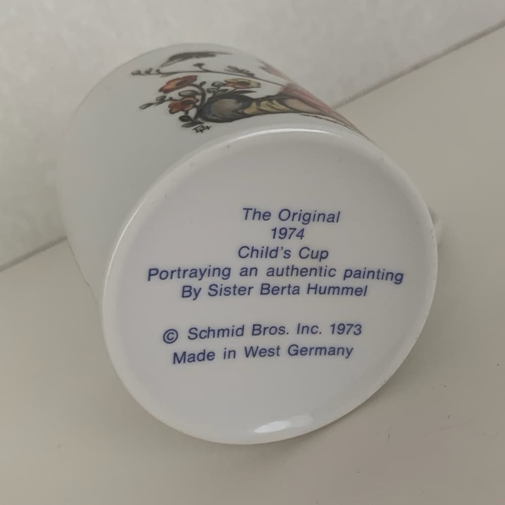 Vintage 1974 Schmid Bros Berta Hummel Child’s Cup West Germany Gold Trim Mug - Thumbnail 6