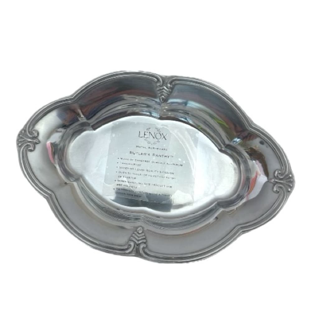 NIB Lenox Metal Butler’s Pantry Aluminum Serving Tray Dish - Thumbnail 6