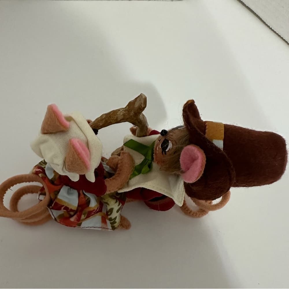 Annalee Wishbone Autumn Harvest Mice Felt Figurines Fall Thanksgiving Decor - Thumbnail 3