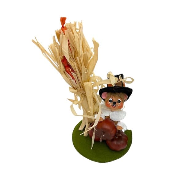 Annalee Pilgrim Mouse With Corn Stalks And Pumpkins Thanksgiving Harvest Decor - Thumbnail 5