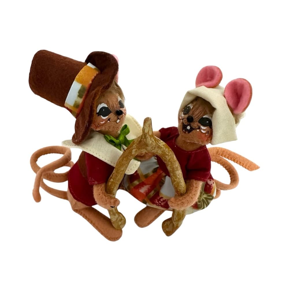 Annalee Wishbone Autumn Harvest Mice Felt Figurines Fall Thanksgiving Decor - Thumbnail 7