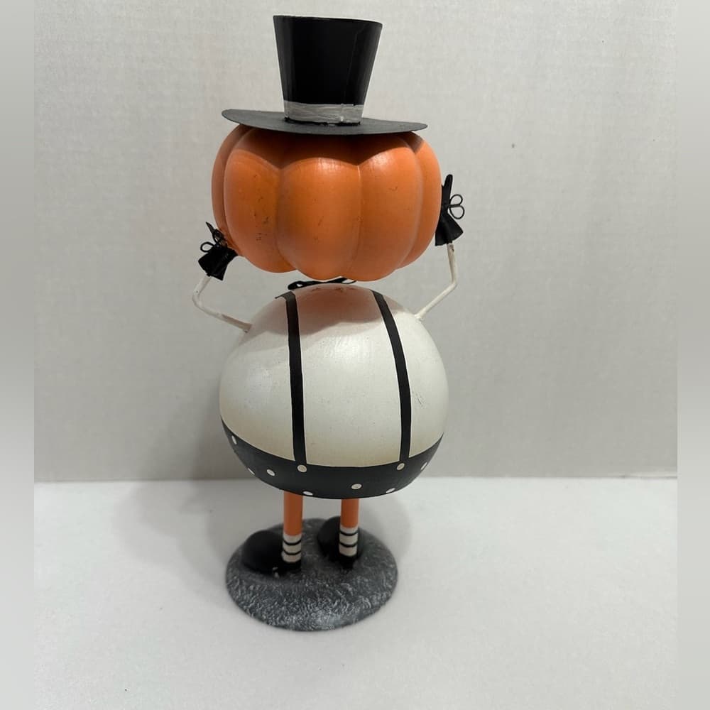 NEW Halloween Pumpkin "Floating" Bobble Head Rustic Spooky Home Accent Decor - Thumbnail 4