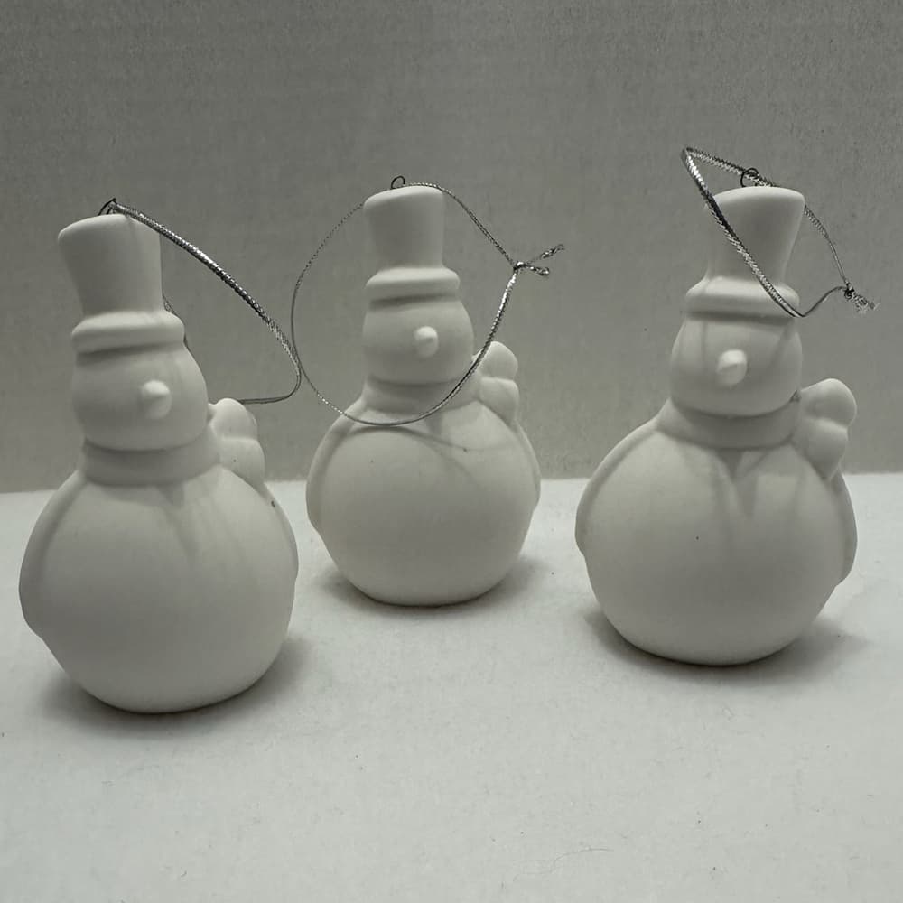 NIB Chestnut Lane Snowman Christmas Ornaments Set of 3 Minimalist Holiday Gift - Thumbnail 6