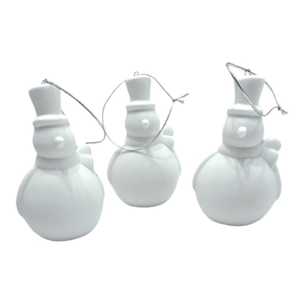 NIB Chestnut Lane Snowman Christmas Ornaments Set of 3 Minimalist Holiday Gift - Thumbnail 7