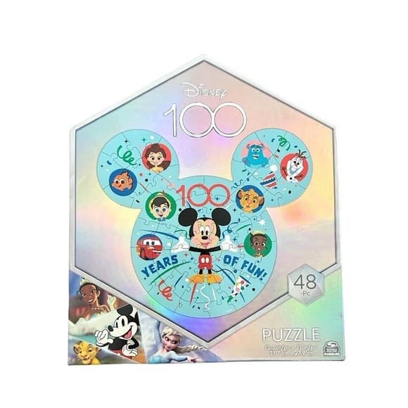 Disney 100Th Anniversary 48-Piece Puzzle 100 Years of Fun Mickey Ears Disney NEW - Thumbnail 8