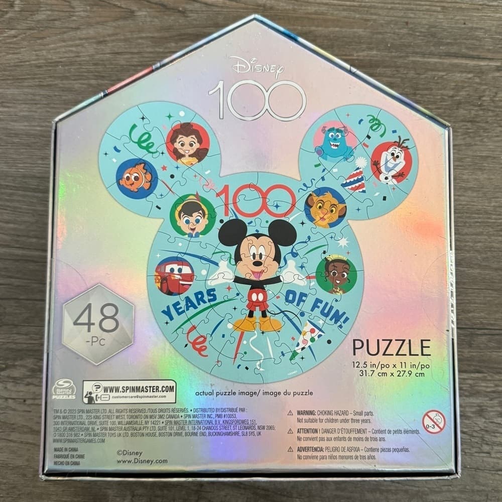 Disney 100Th Anniversary 48-Piece Puzzle 100 Years of Fun Mickey Ears Disney NEW - Thumbnail 2
