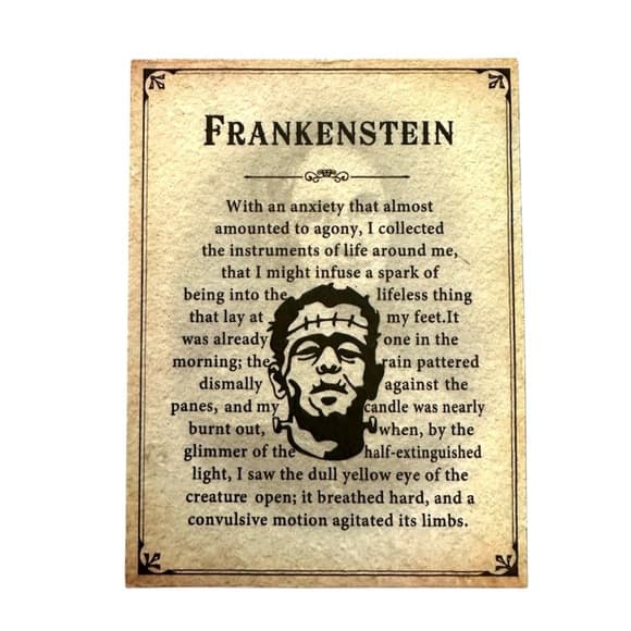 NEW Ashland Halloween Frankenstein Tabletop Décor Vintage Book Page Wall Box 6x8 - Thumbnail 6