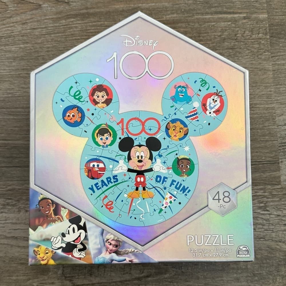 Disney 100Th Anniversary 48-Piece Puzzle 100 Years of Fun Mickey Ears Disney NEW - Thumbnail 3
