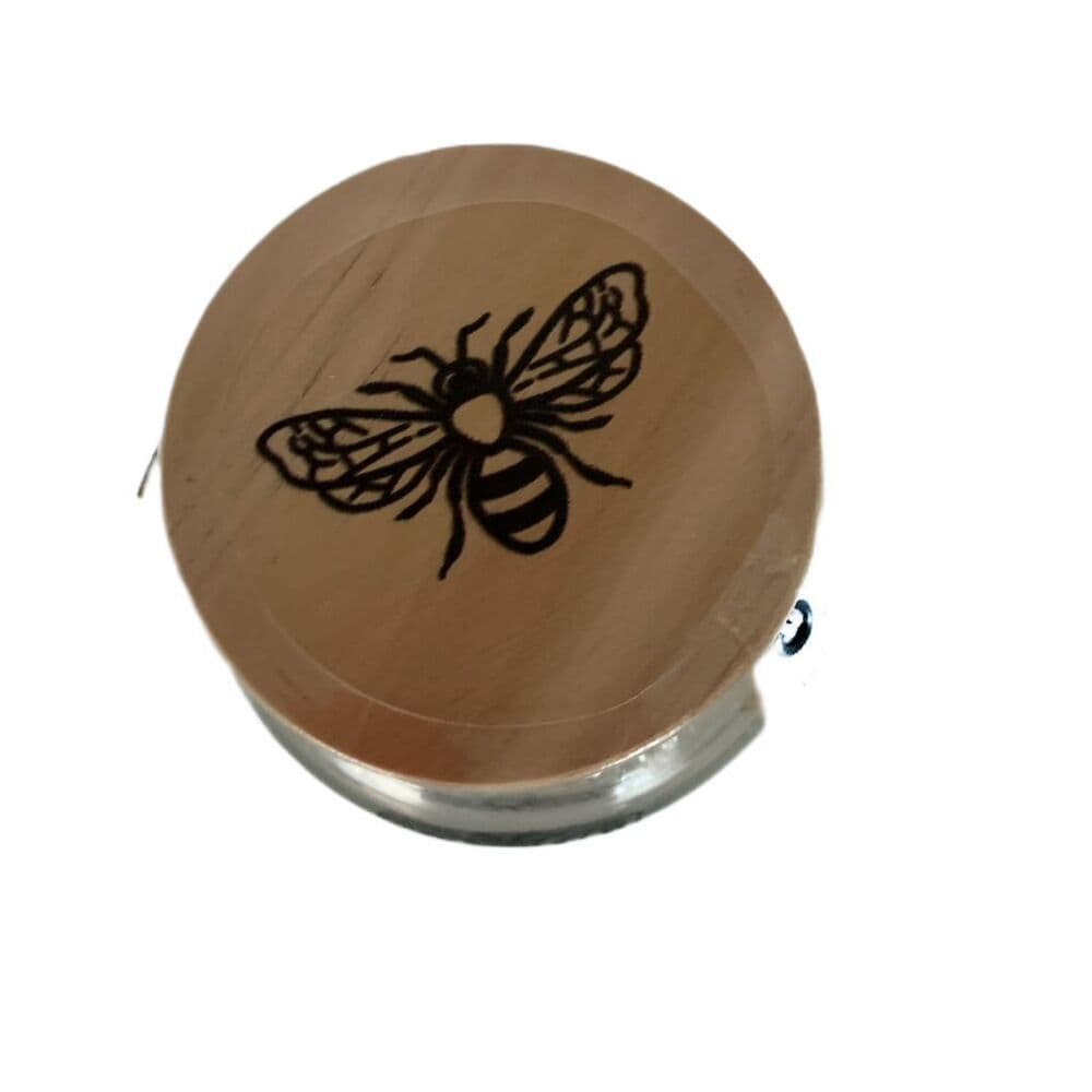 NWT Rae Dunn Bee Brave Jar Glass Canister with 25 Count Spiral Hair Ties - Thumbnail 3