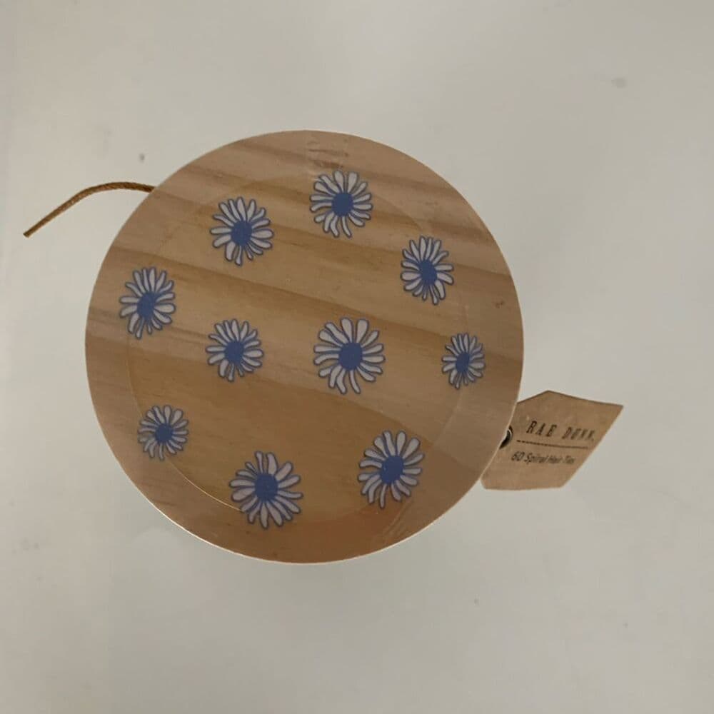 NWT Rae Dunn Hair Ties Jar Blue Daisy Lid with 60 Count Spiral Hair Ties - Thumbnail 3