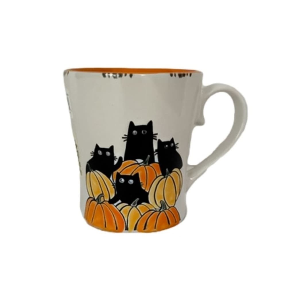 NWOT Black Cats Pumpkins Halloween Ceramic Mug Spectrum Designz Spooky Cute Gift - Thumbnail 6