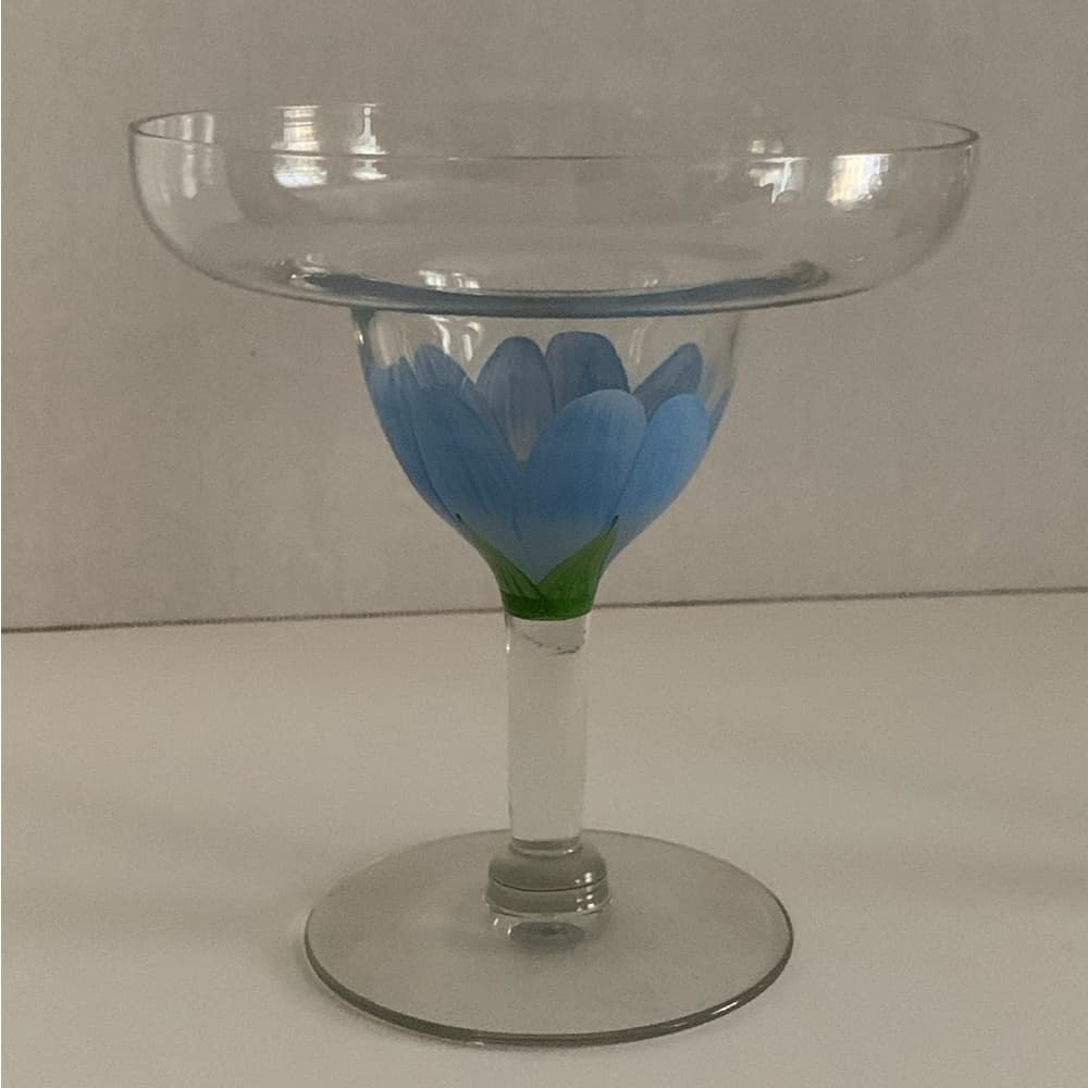 Margarita Glasses Hand-Painted Floral Design Vintage | Set of 2 - Thumbnail 8