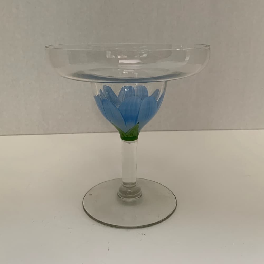 Margarita Glasses Hand-Painted Floral Design Vintage | Set of 2 - Thumbnail 6
