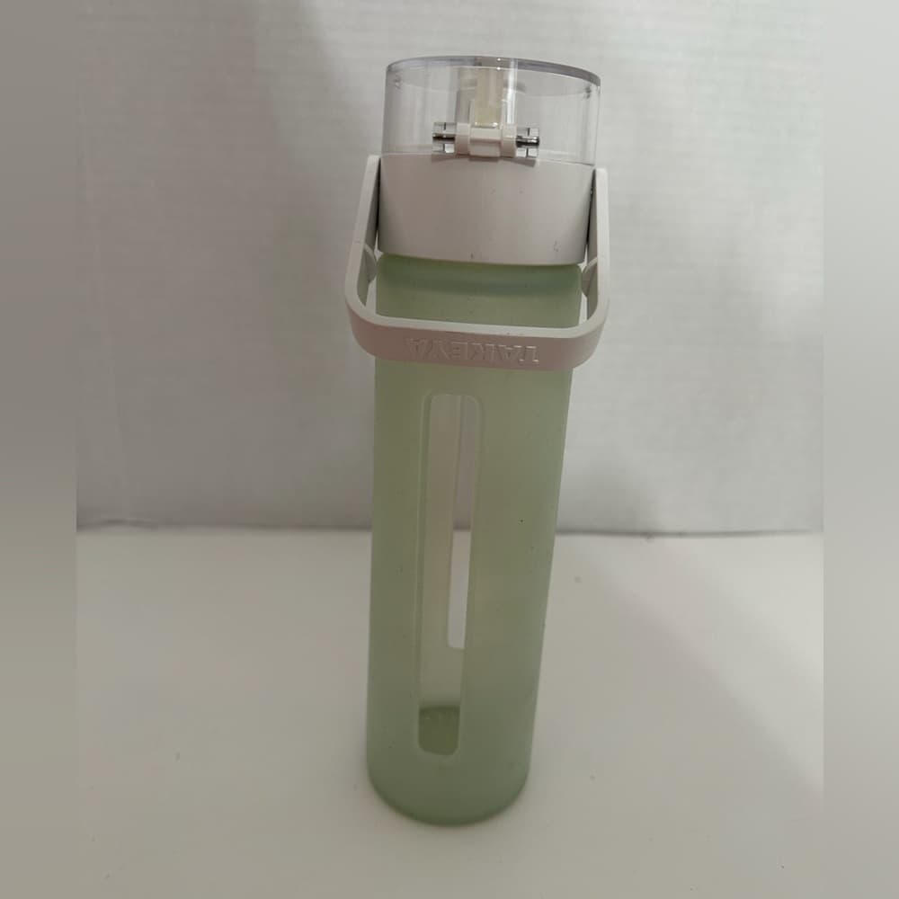 Takeya Green Insulated Water Bottle Flip Lock Clear Lid Wellness Hydration - Thumbnail 3