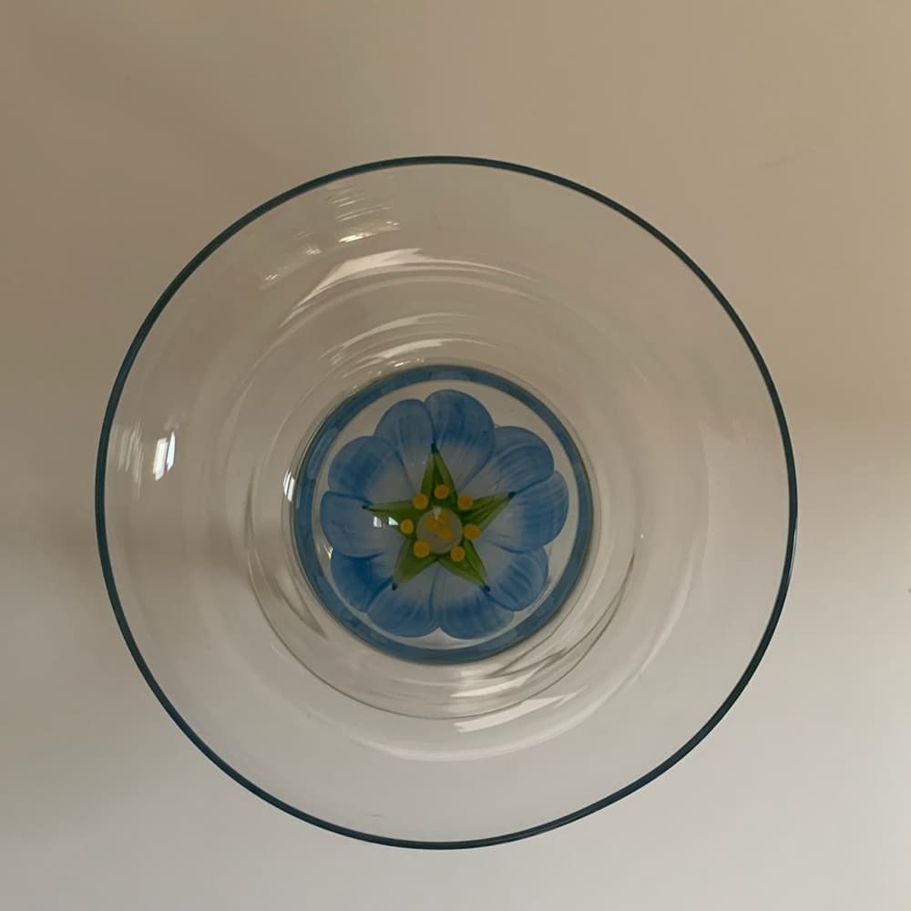 Margarita Glasses Hand-Painted Floral Design Vintage | Set of 2 - Thumbnail 2