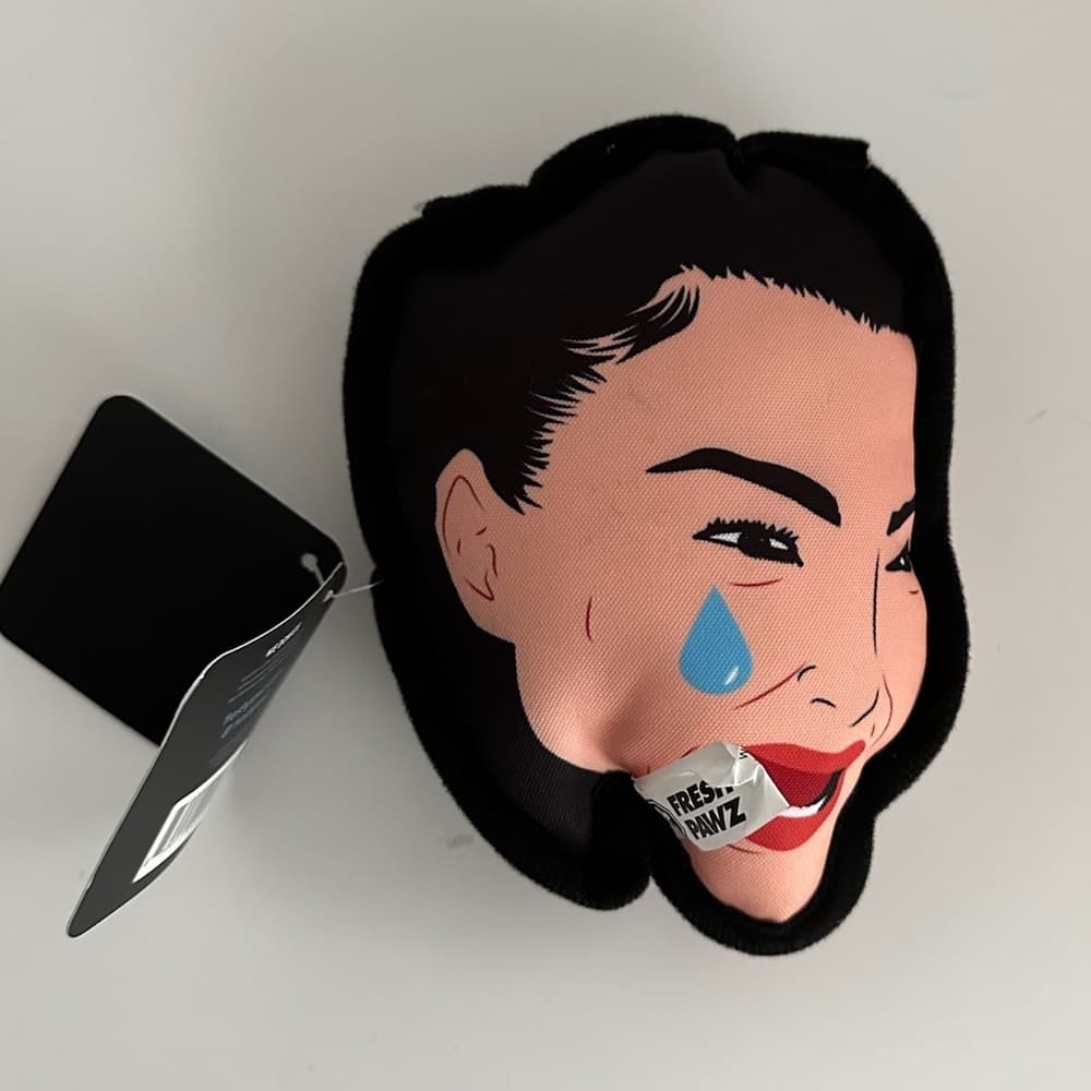 Fresh Pawz Kim Kardashian Crying Cry Face Dog Toy Squeaker Inside Squeaky Toy - Thumbnail 2