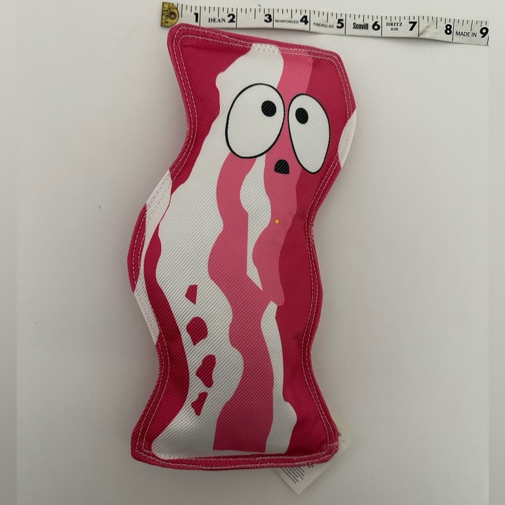 NWT Tuff Mutters Bacon and Egg Dog Toys Set of 2 Durable Plush Squeaky Pet Chews - Thumbnail 5