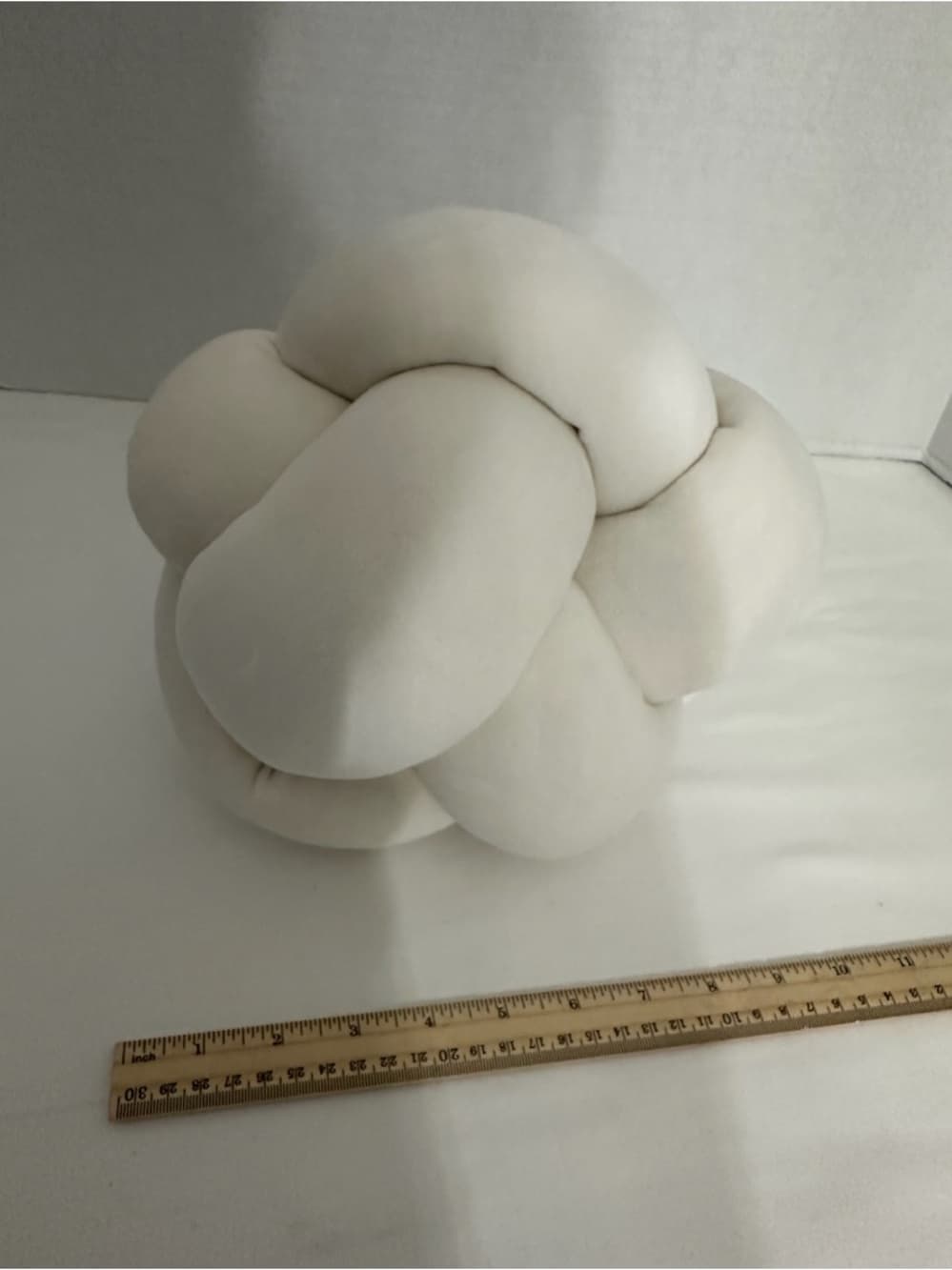 Room Essentials Off White Knot Toss Throw Pillow Modern Sculptural Decor - Thumbnail 4