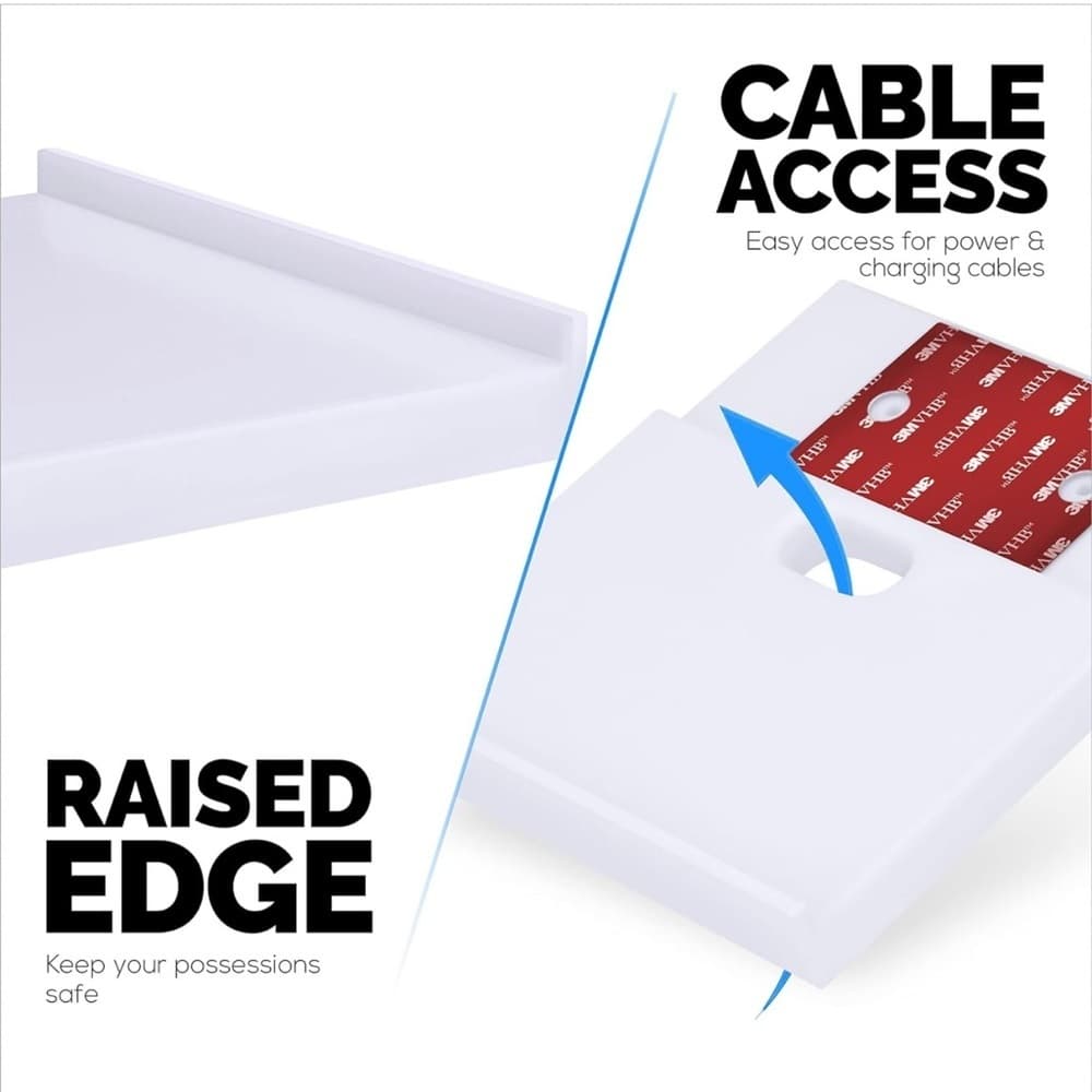 6-Inch White Add-On Side Shelf for Desks, Space-Saving Addition - Thumbnail 3