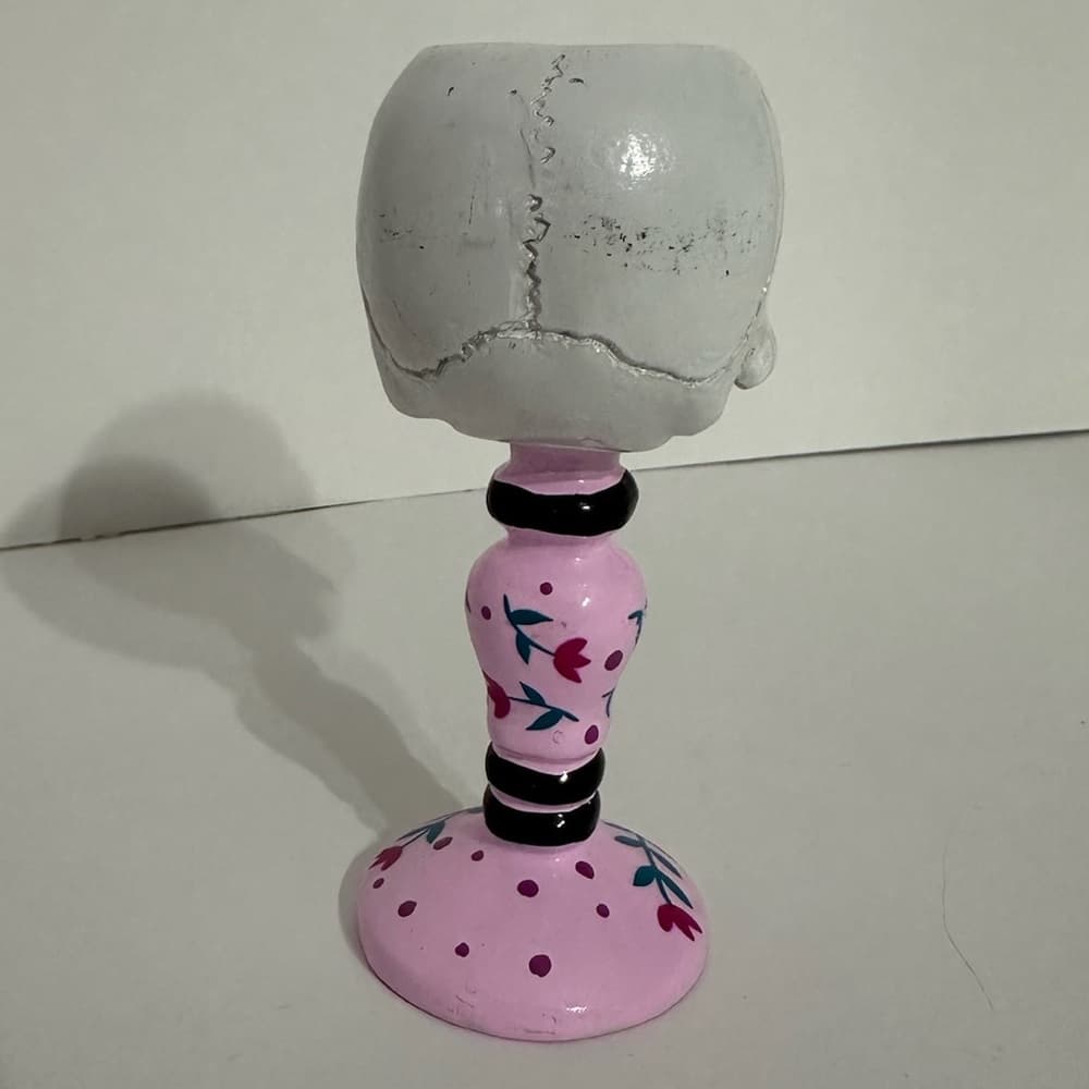 NWT Ashland Sugar Skull Pink & White Candle Holder Dia de los Muertos Decor - Thumbnail 2