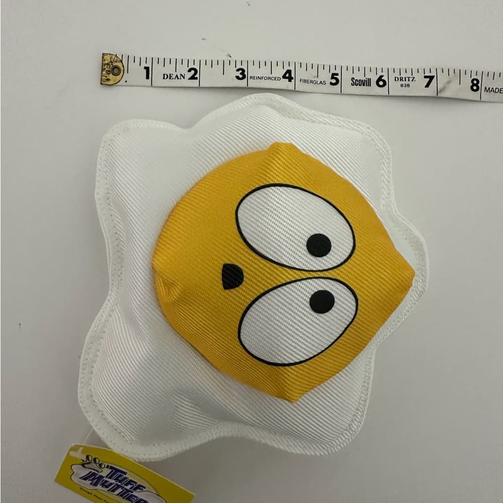 NWT Tuff Mutters Egg Dog Toy Durable Plush Squeaky Pet Chew