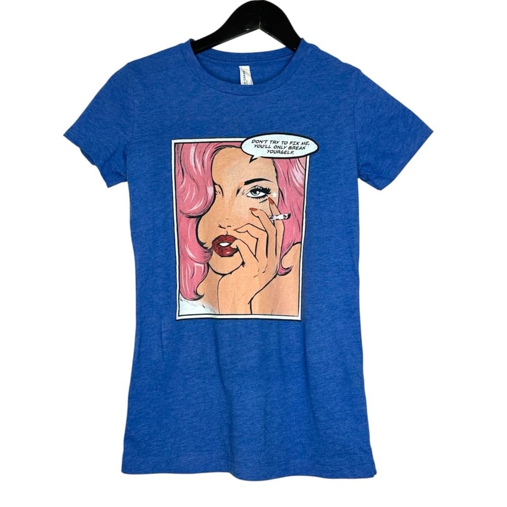 Becky Loves You Bella + Canvas Blue Pop Art Graphic Tee Size Small - Thumbnail 8
