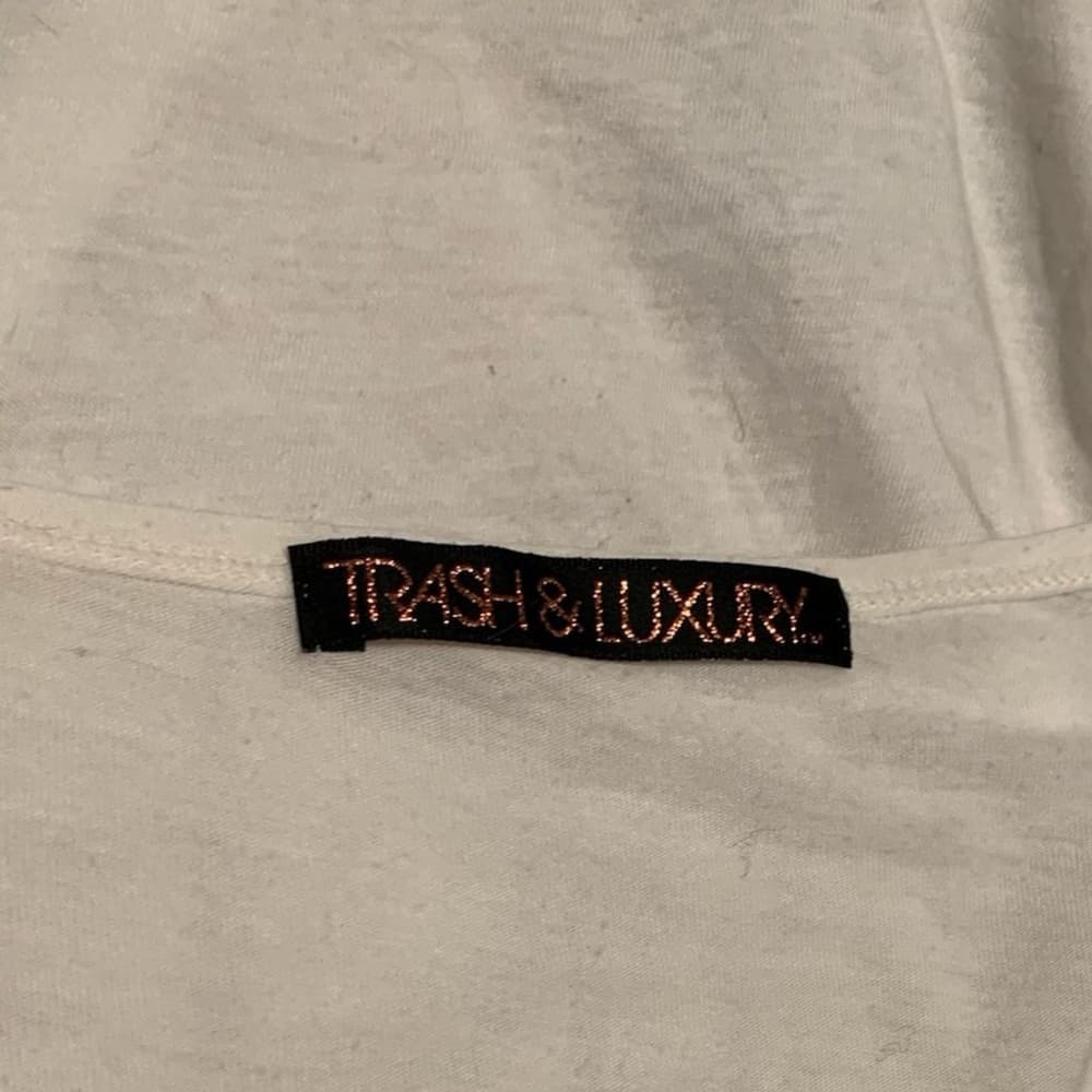 Trash & Luxury M Graphic Tee "Glamour is the Dr*g" Short Sleeve Vintage Y2K Lips - Thumbnail 9
