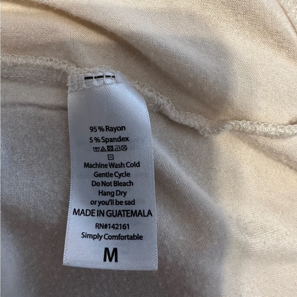 LuLaRoe Irma Tunic Top Cream Solid High Low Minimalist Medium Neutral Loungewear - Thumbnail 4
