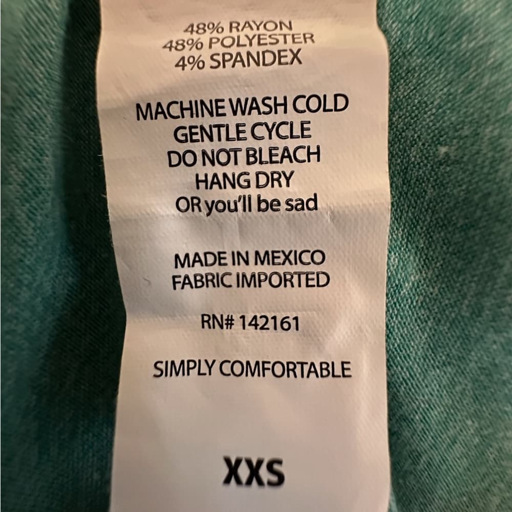 LuLaRoe Irma Heathered Teal High-Low Tunic Top LuLaRoe Size XXS (00-0) - Thumbnail 5