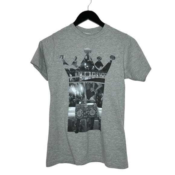 ENC Emperors New Clothes Graphic Tee Shirt Gray Crown Boombox Streetwear Small - Thumbnail 7