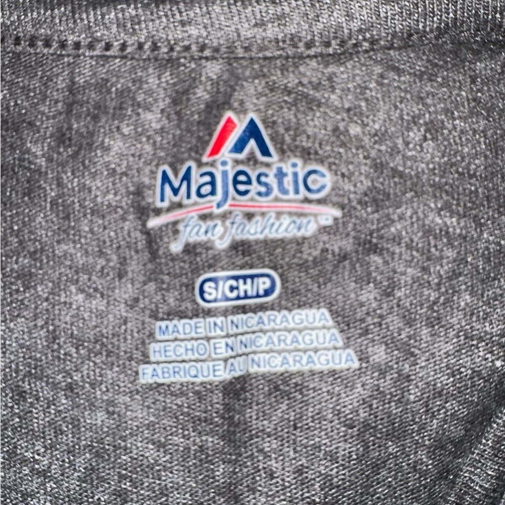 Majestic Baltimore Orioles Distressed Baseball Tee Gray V-Neck Striped Small - Thumbnail 4