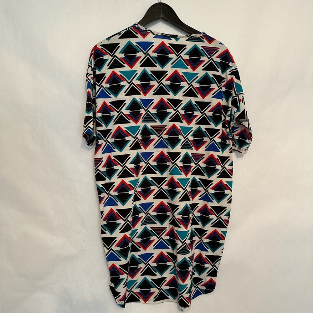 LuLaRoe Irma High-Low Tee Tunic Multicolor Geometric Print Size XS (X-Small) - Thumbnail 4