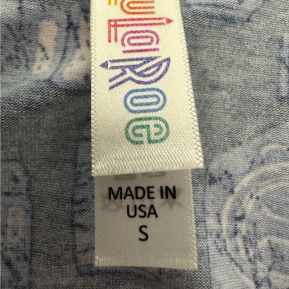 LuLaRoe Classic Tee Blue Retro Graphic Camera Print Short Sleeve Comfy Small - Thumbnail 5