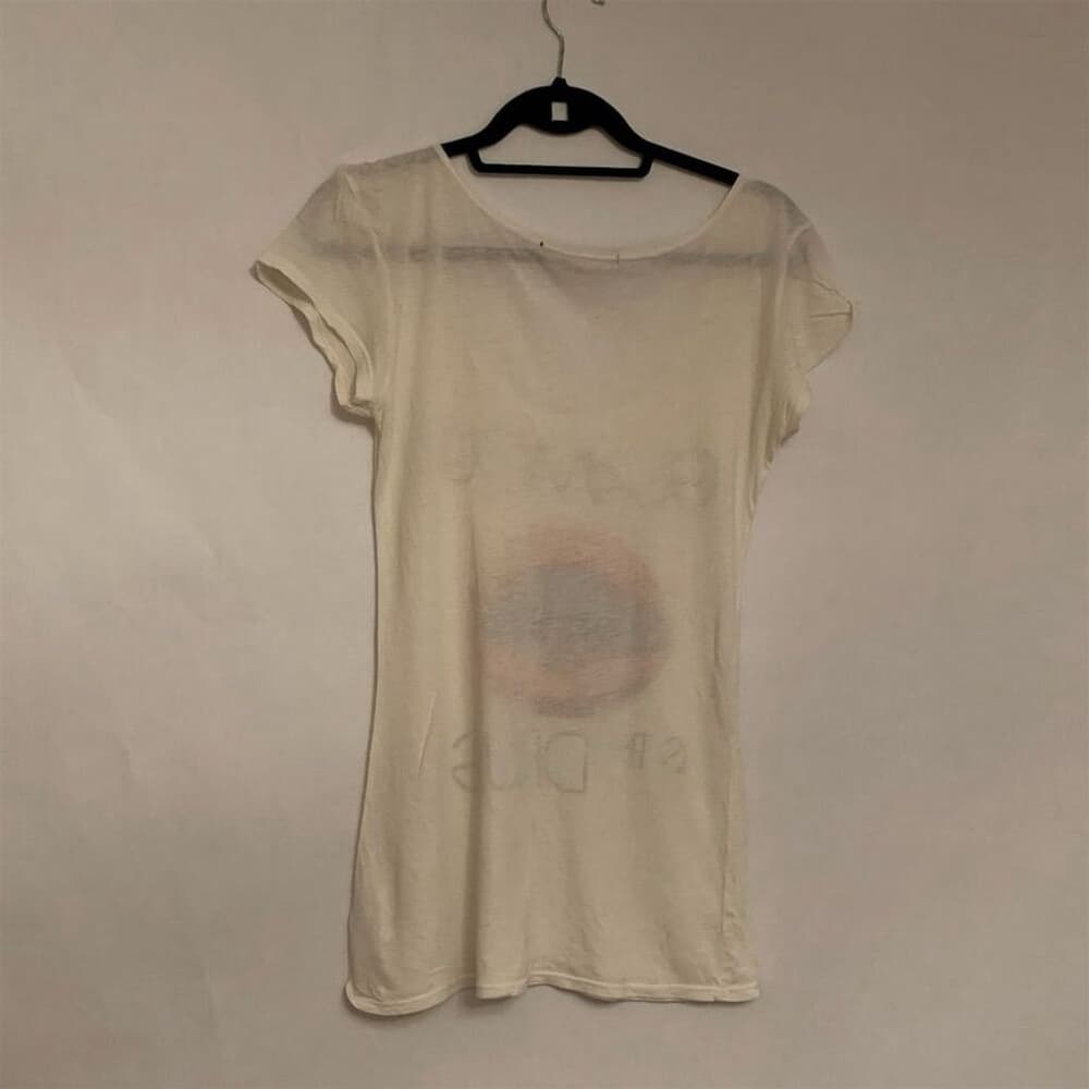 Trash & Luxury M Graphic Tee "Glamour is the Dr*g" Short Sleeve Vintage Y2K Lips - Thumbnail 3