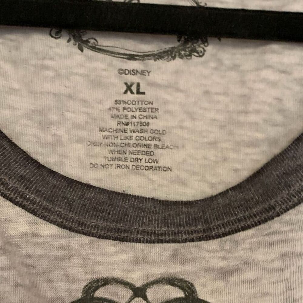Disney Alice in Wonderland Graphic T-Shirt Gray Burnout Short Sleeve XL Juniors - Thumbnail 5