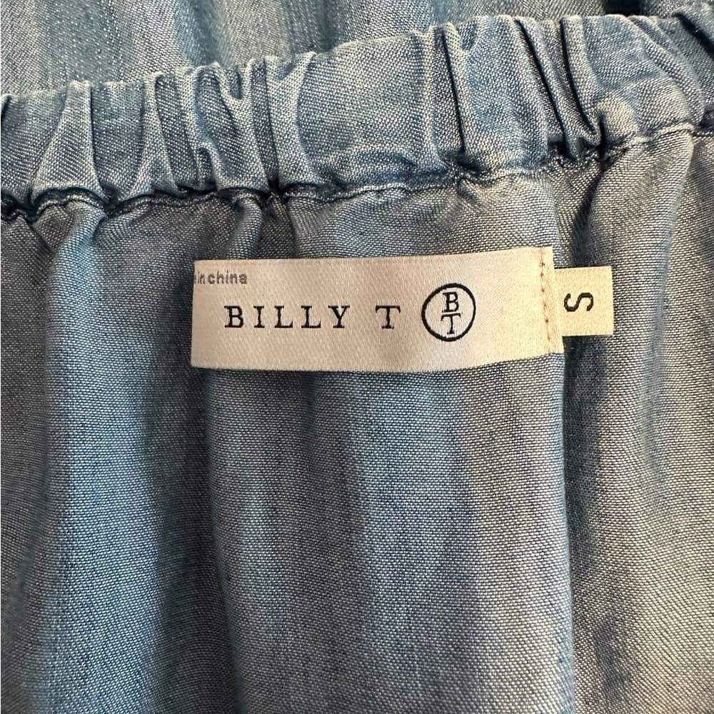 Billy T Faded Denim On or Off-Shoulder Lace-Up Tunic Size Small Western Cowgirl - Thumbnail 7