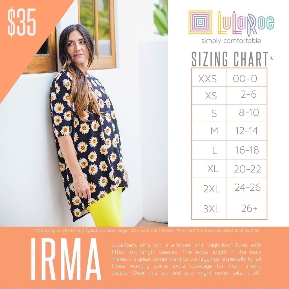 NWT LuLaRoe Irma Tunic Top Pastel Rope Geometric High Low Short Sleeve XS Lounge - Thumbnail 7