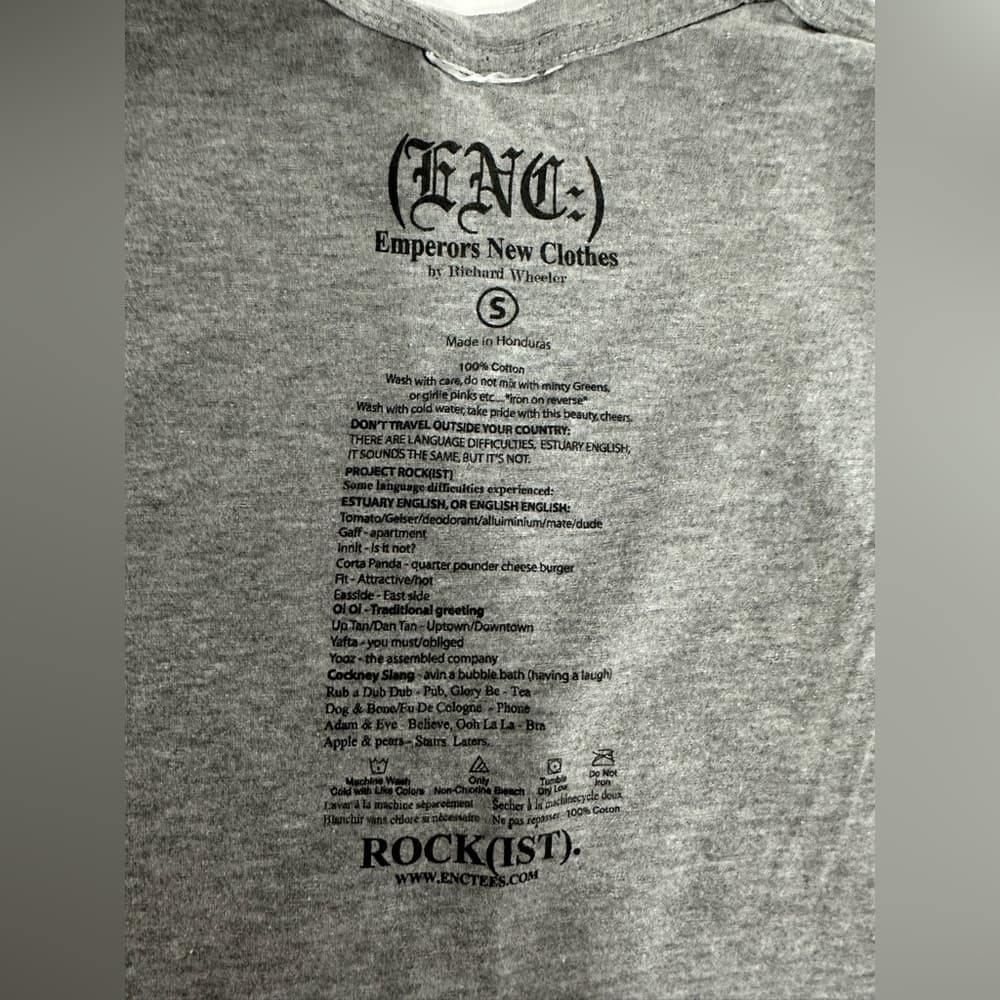 ENC Emperors New Clothes Graphic Tee Shirt Gray Crown Boombox Streetwear Small - Thumbnail 2