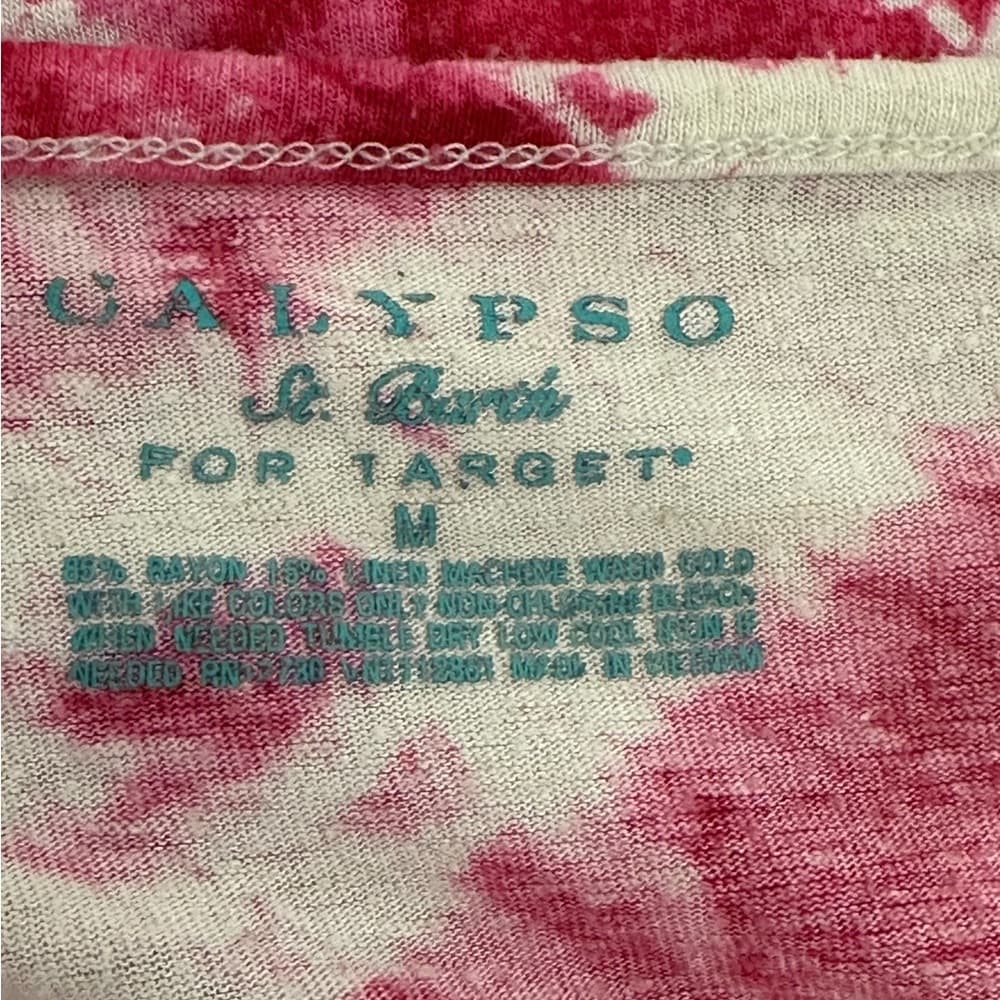 Calypso St Barth For Target Pink Tie Dye Pocket Tee Size Medium Boho Festival - Thumbnail 4